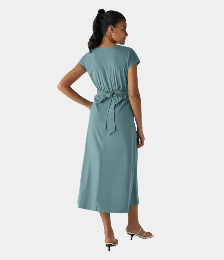 LYNN - Robe Croisée Élégante à Taille Haute