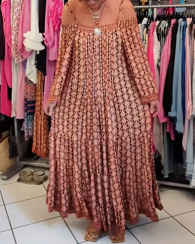 Robe Ample À Bretelles Style Bohème