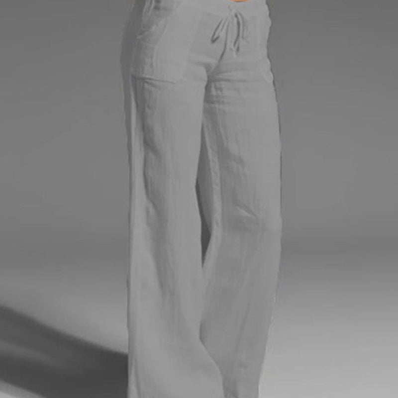 Pantalon uni jambes larges