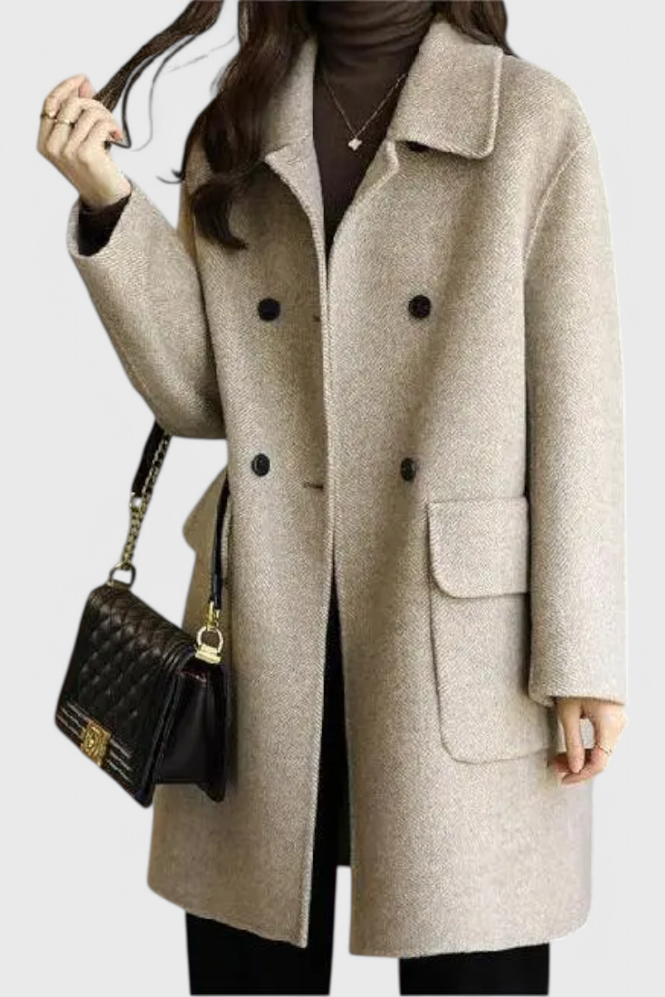 Camille | Manteau en Laine Classique à Double Boutonnage