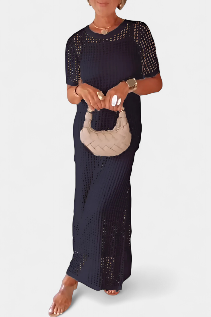 Robe Balbina Deux Pièces avec Col Bardot et Détails Découpés