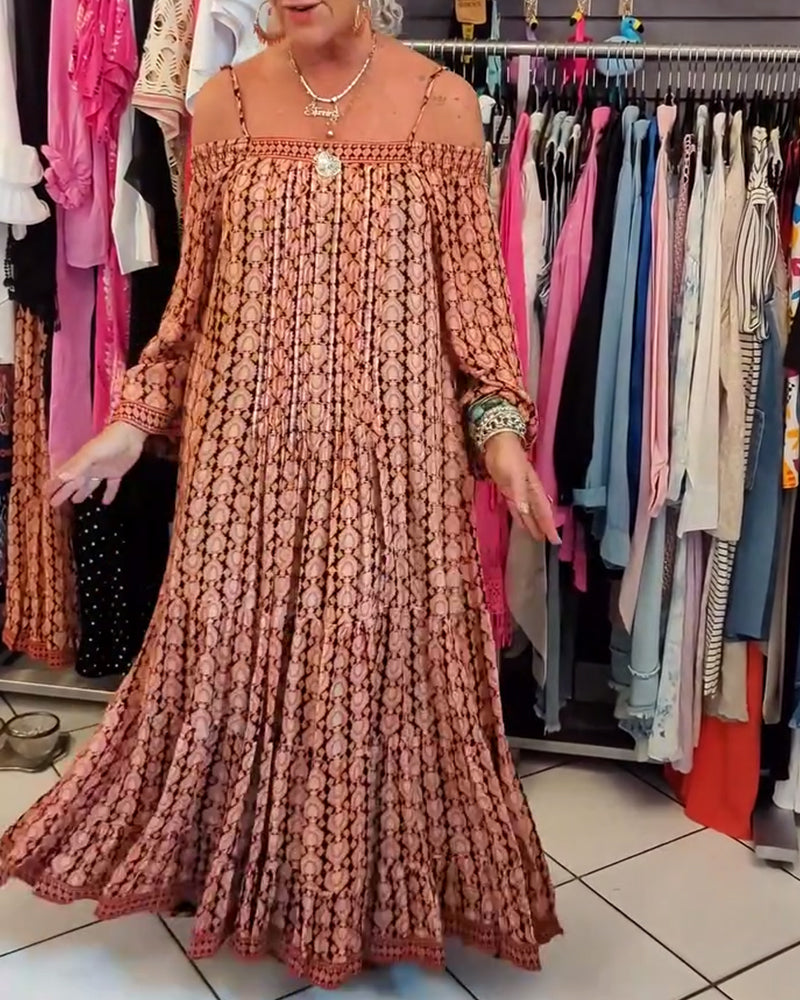 Robe Ample À Bretelles Style Bohème