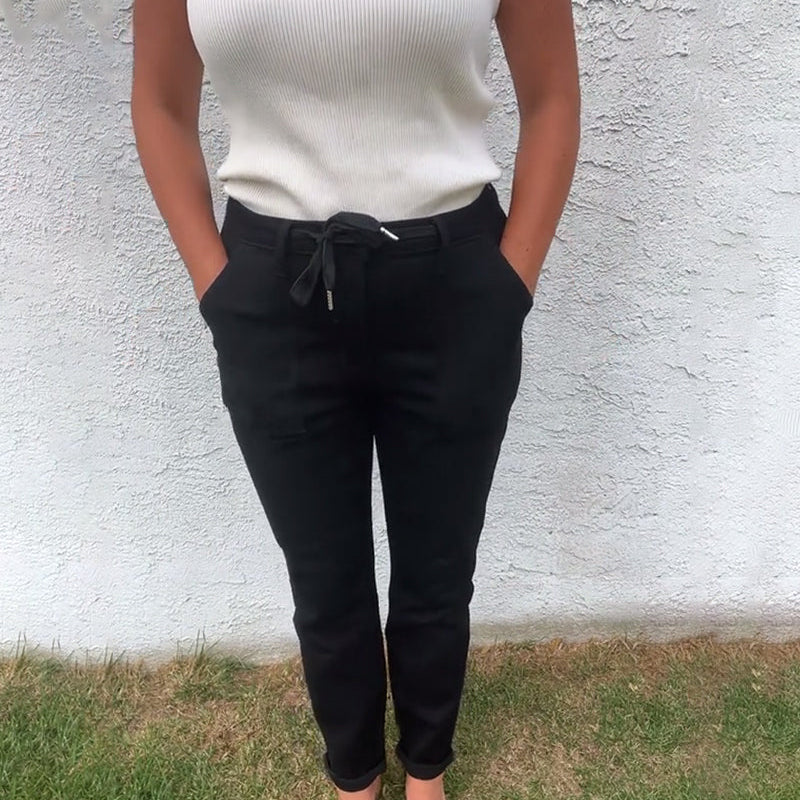 Pantalon Uni Décontracté Extensible