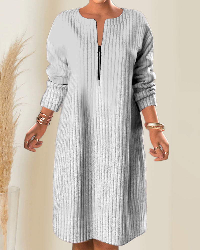 Robe unie avec fermeture éclair