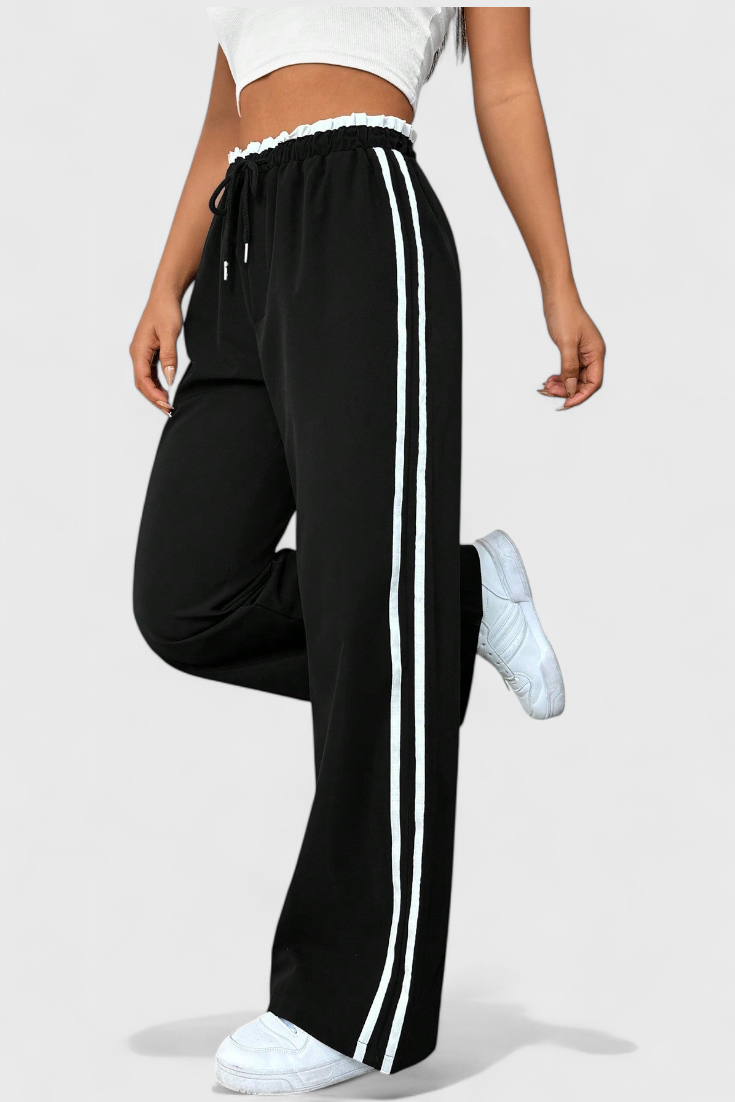 Pantalon de Sport Alanys à Jambe Large avec Détail Latéral