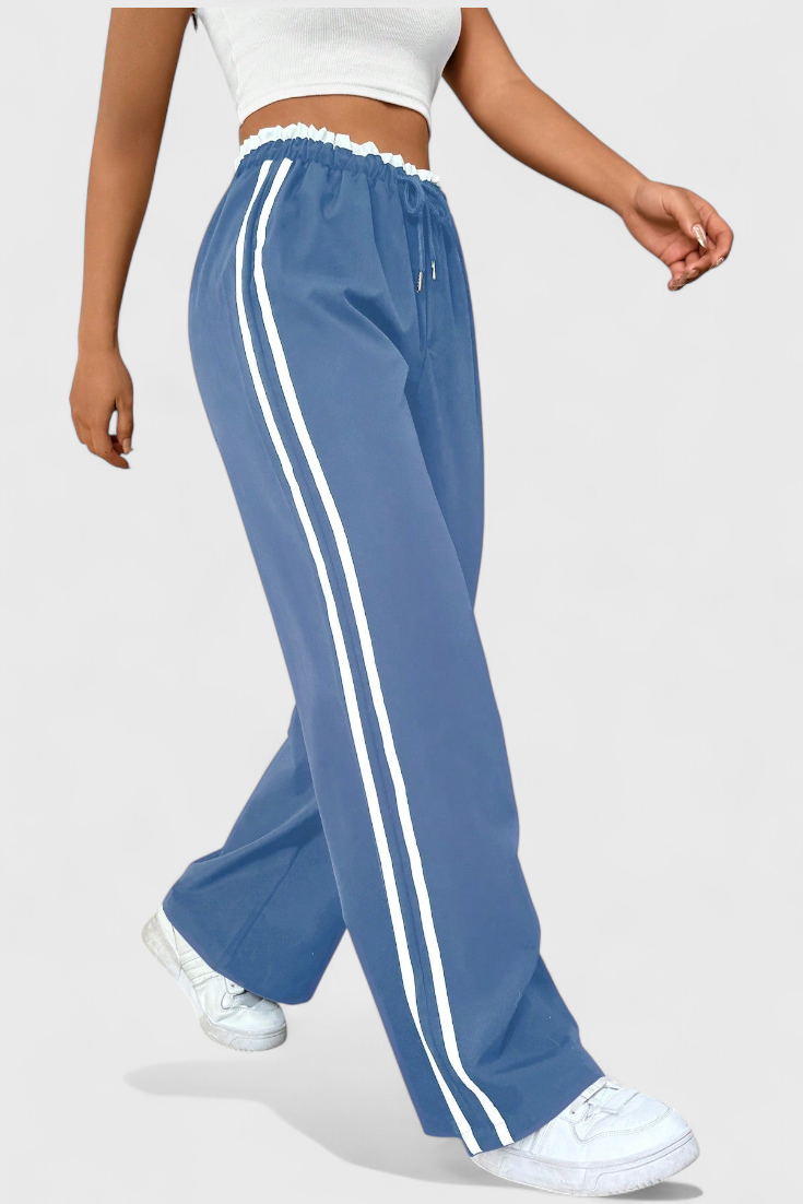 Pantalon de Sport Alanys à Jambe Large avec Détail Latéral