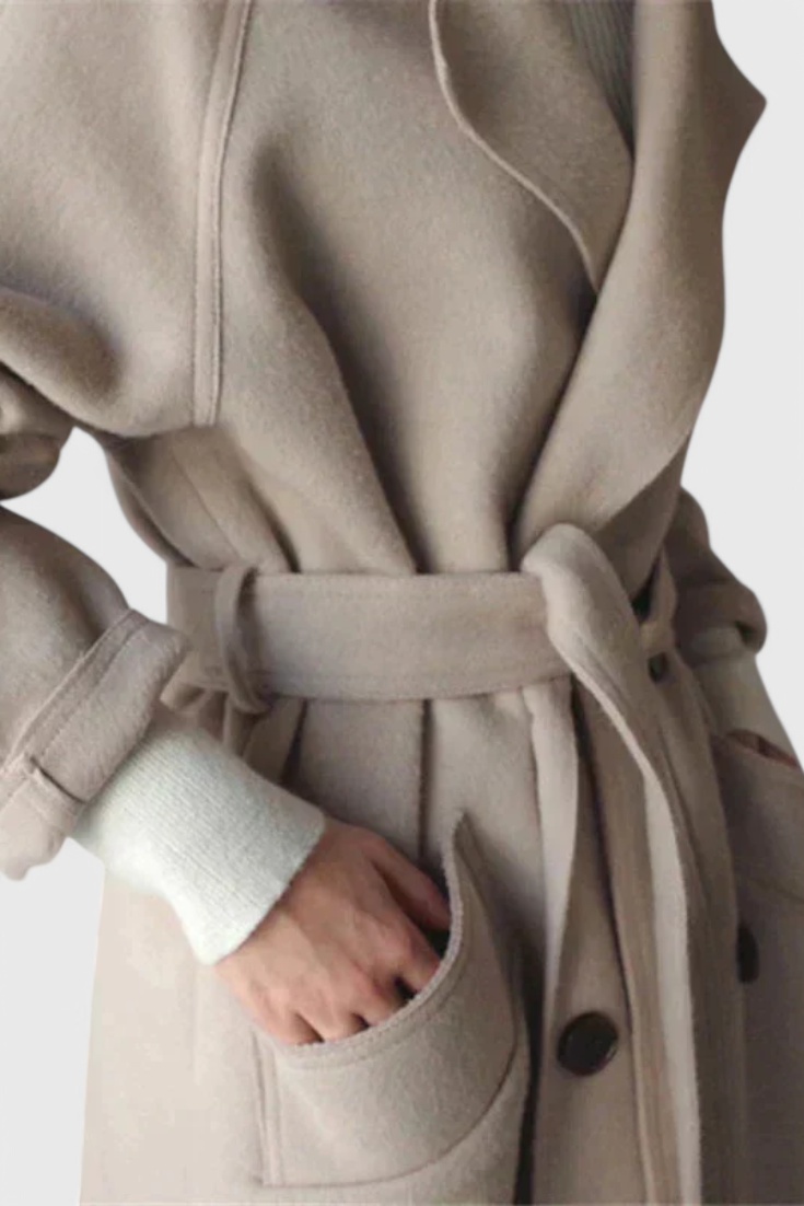 Clara™  | Manteau Long en Mélange de Laine