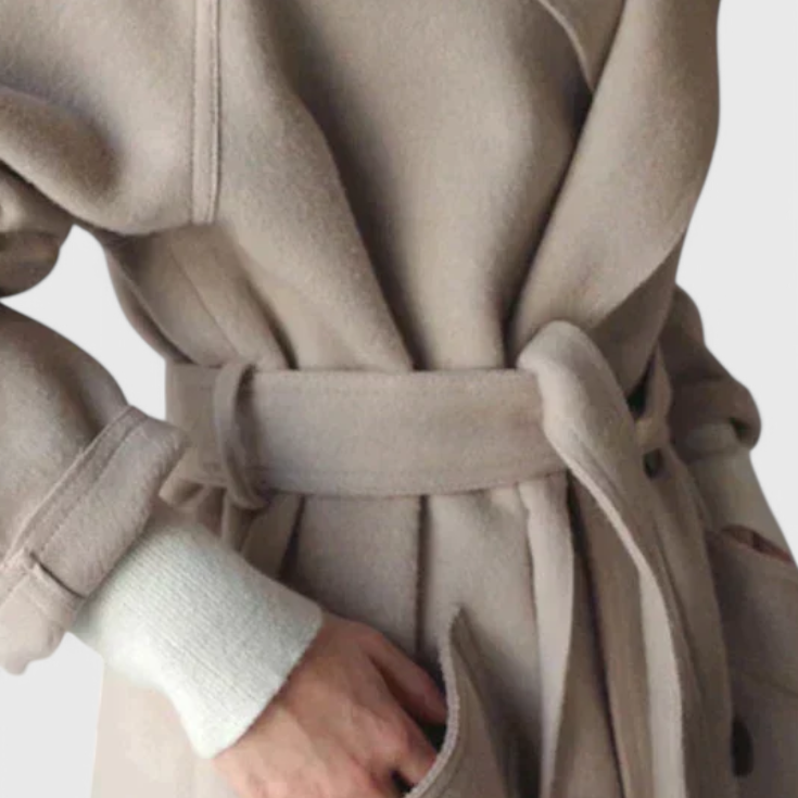 Clara™  | Manteau Long en Mélange de Laine
