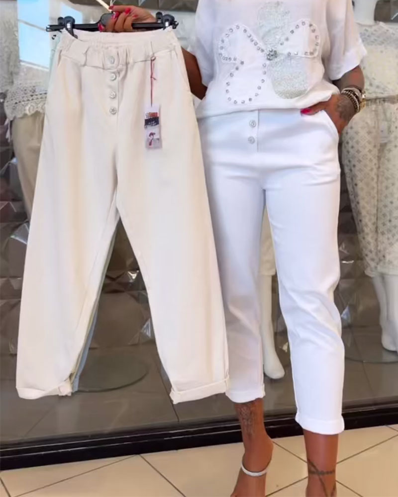 Pantalon Casual Stretch Droit