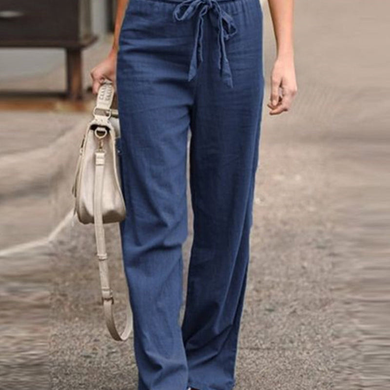 Pantalon à jambes droites et taille élastique