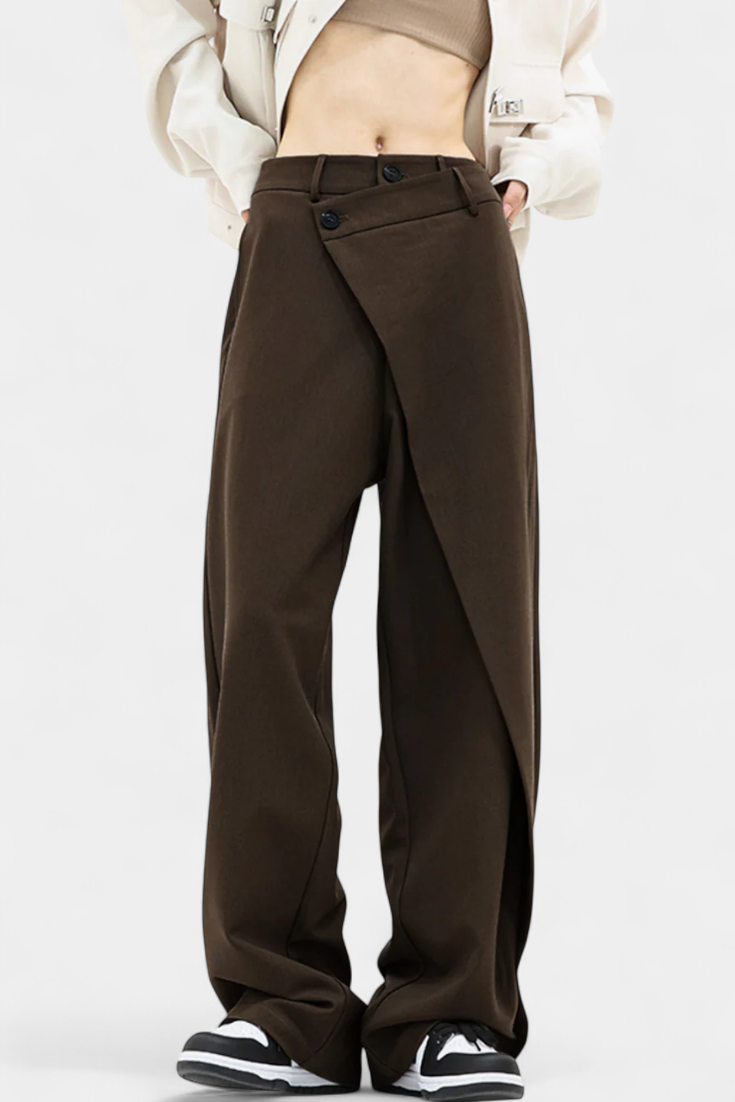 Pantalons Oaklyn Droits avec Drapé Moderne