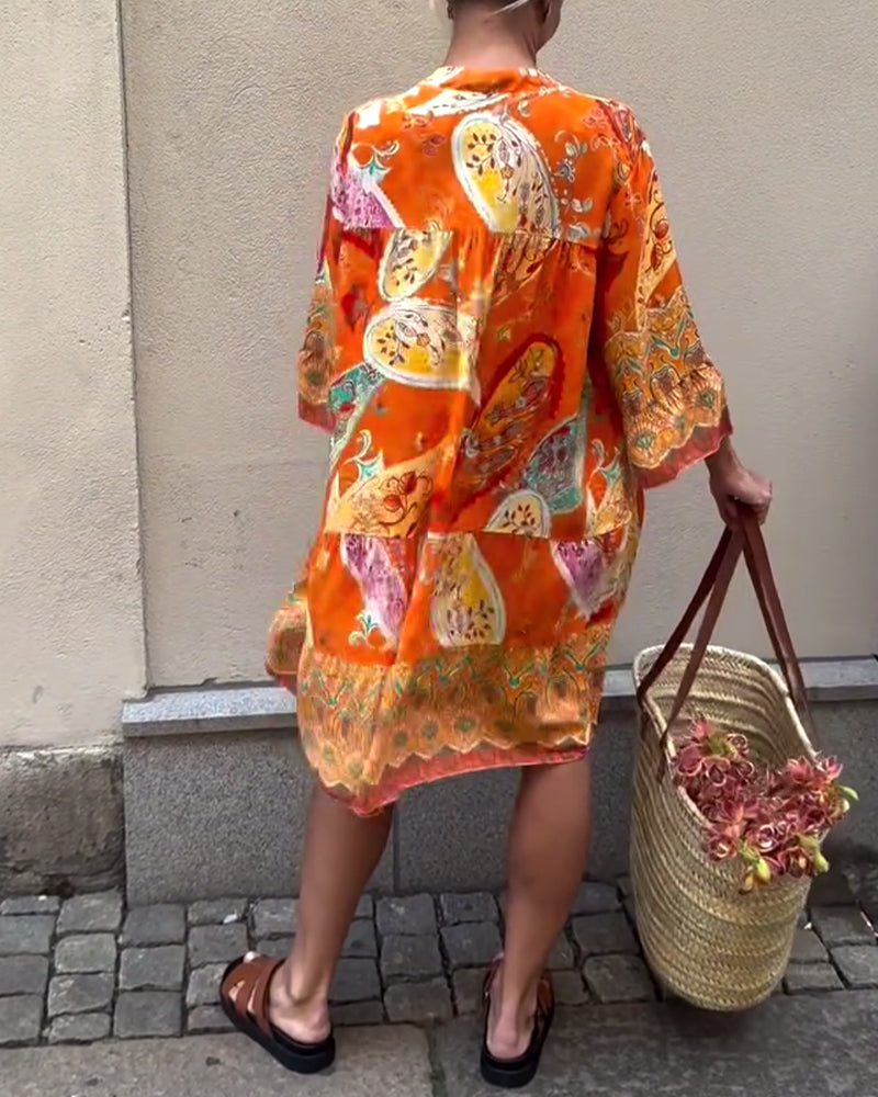 Robe Bohème À Imprimé Tendance