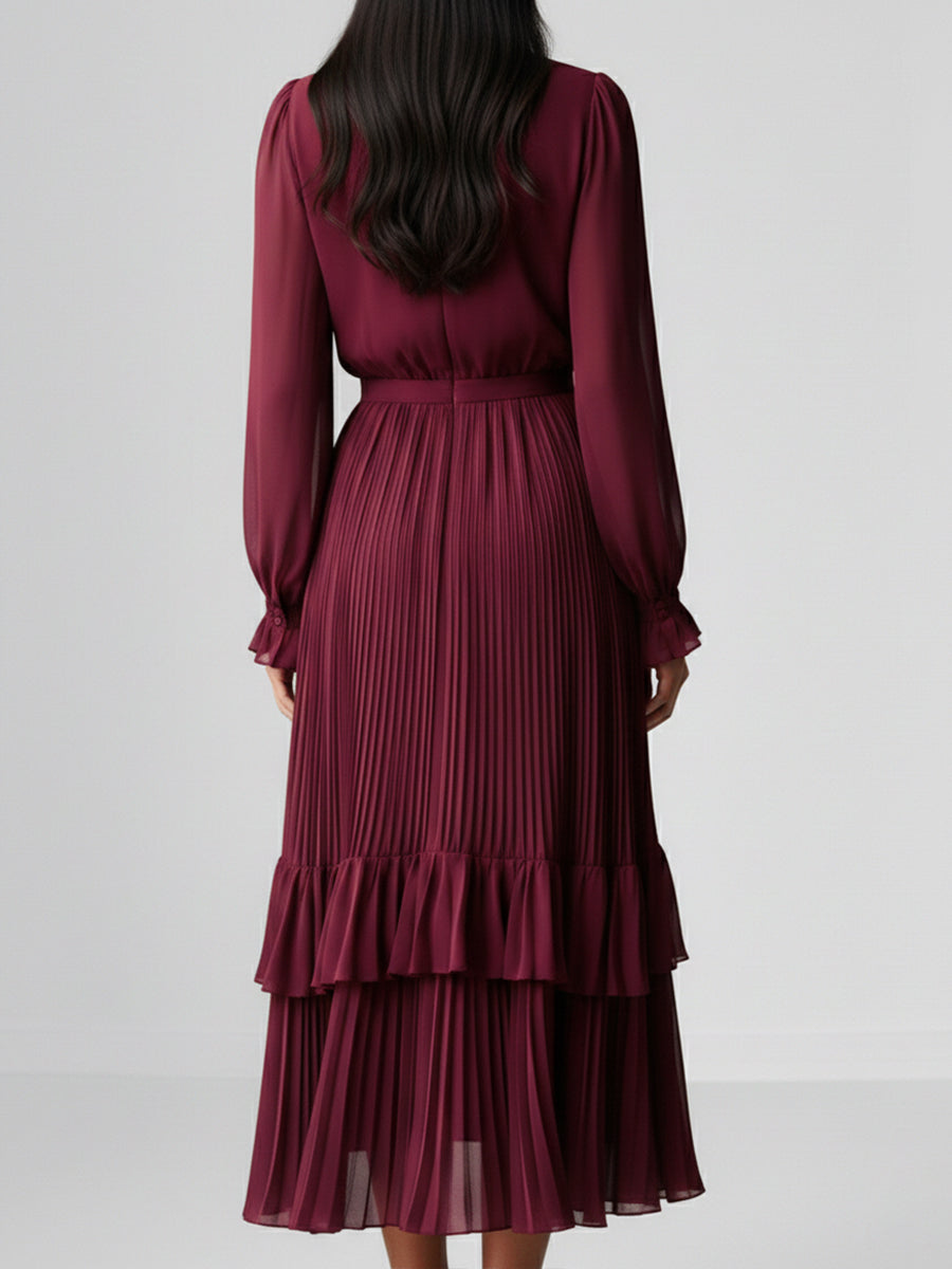 Robe en Chiffon Plissé Élégante