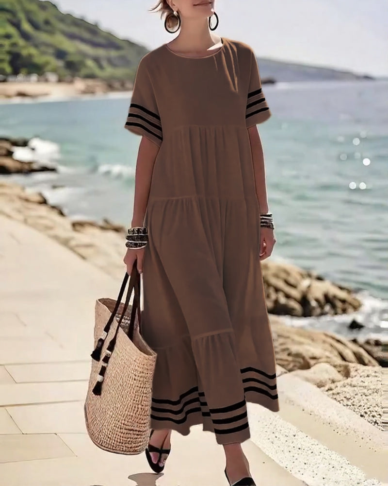 Robe Tendance Vacances Manches Courtes