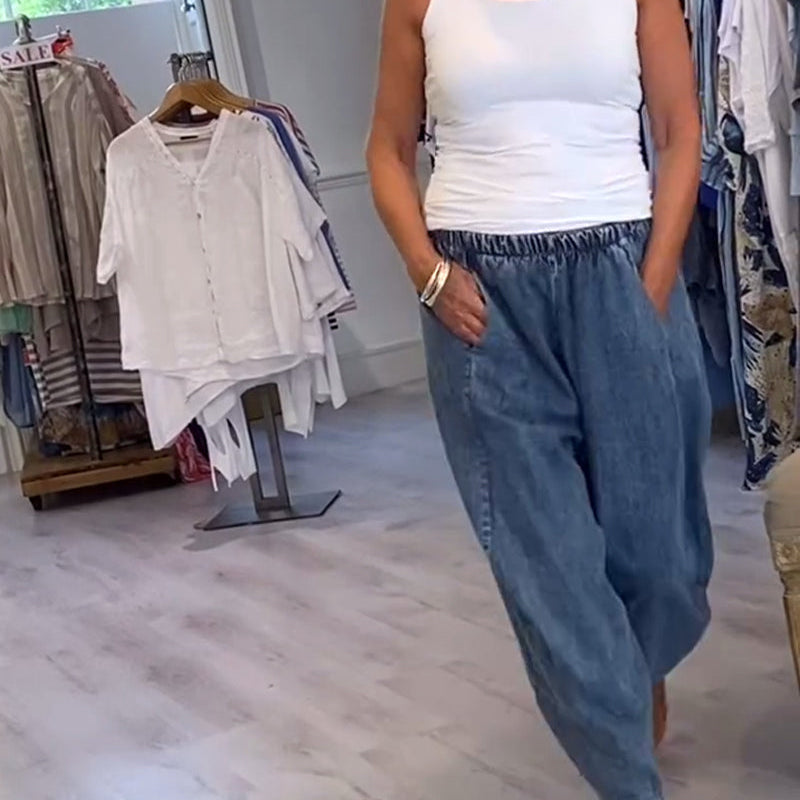 Jean Décontracté À Taille Élastique