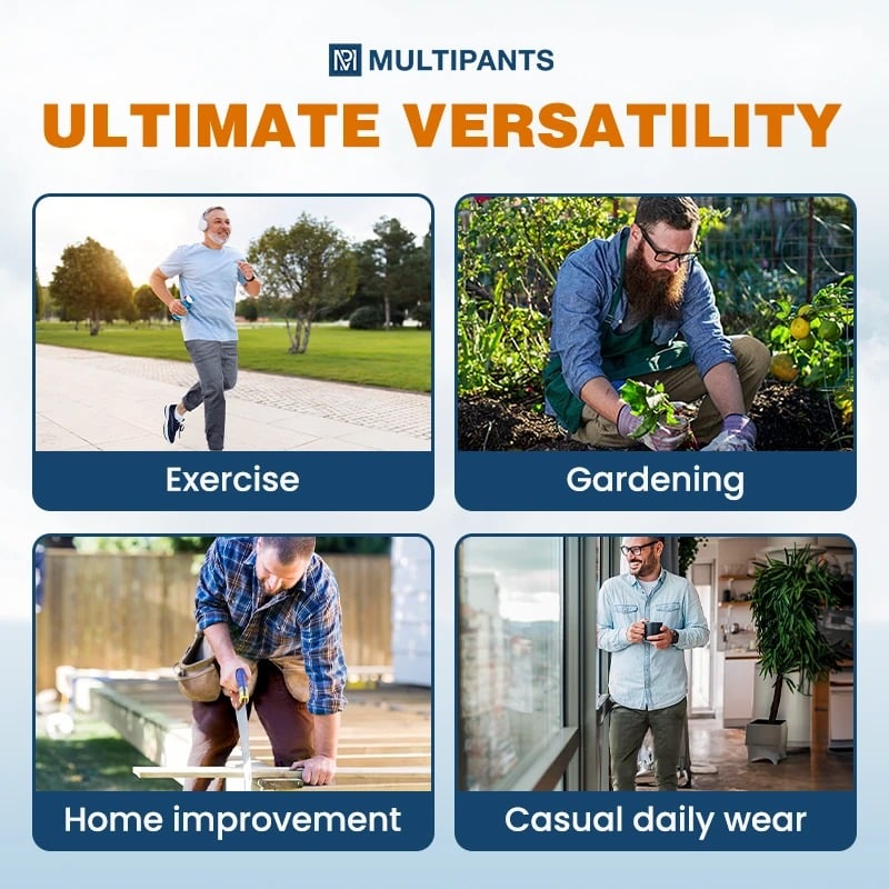 Multipants – Pantalon Cargo Extensible À Haute Élasticité, Multi-Poches Et Durable
