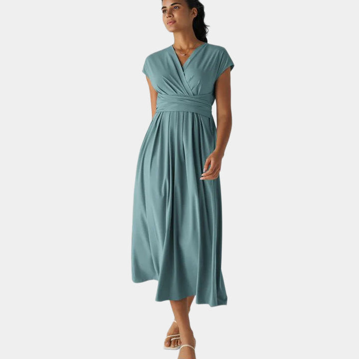 LYNN - Robe Croisée Élégante à Taille Haute