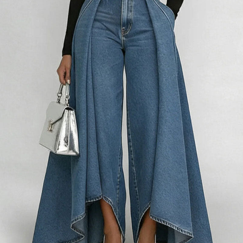 Pantalon Élégant Jambe Large