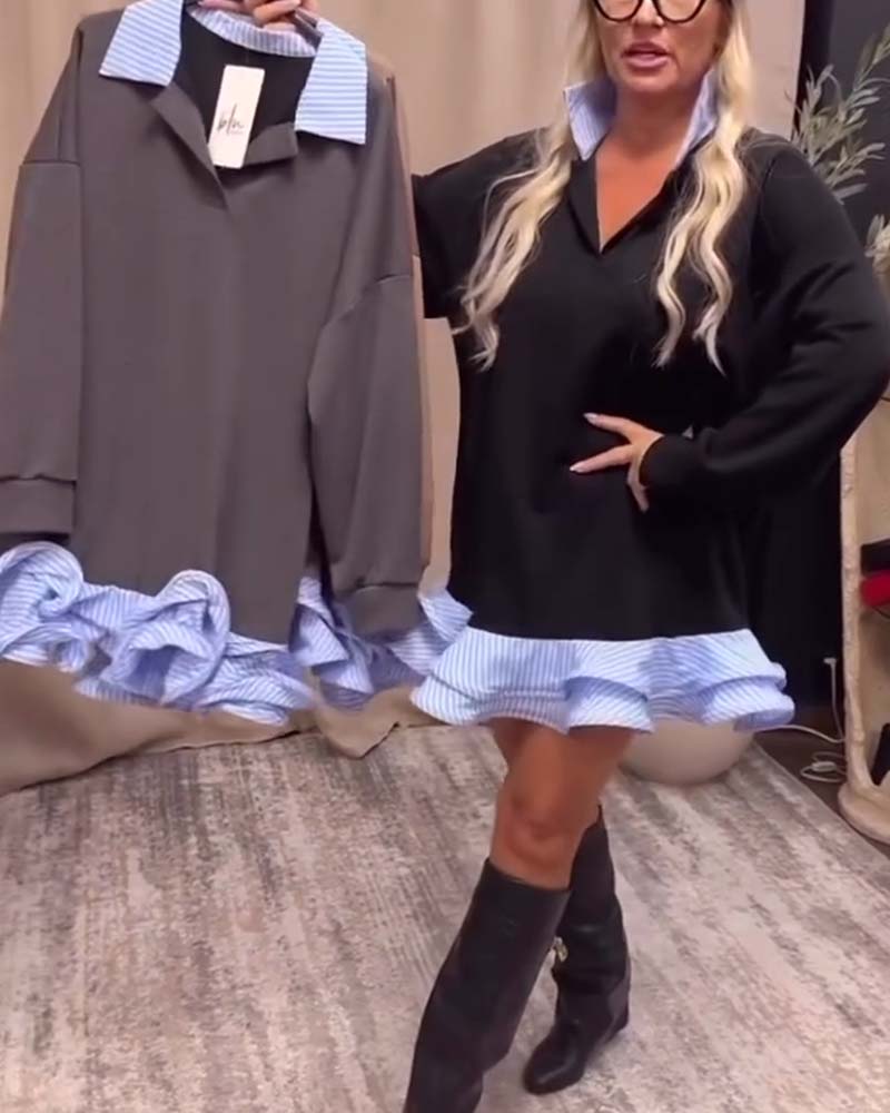 Robe Col Piquée Volant