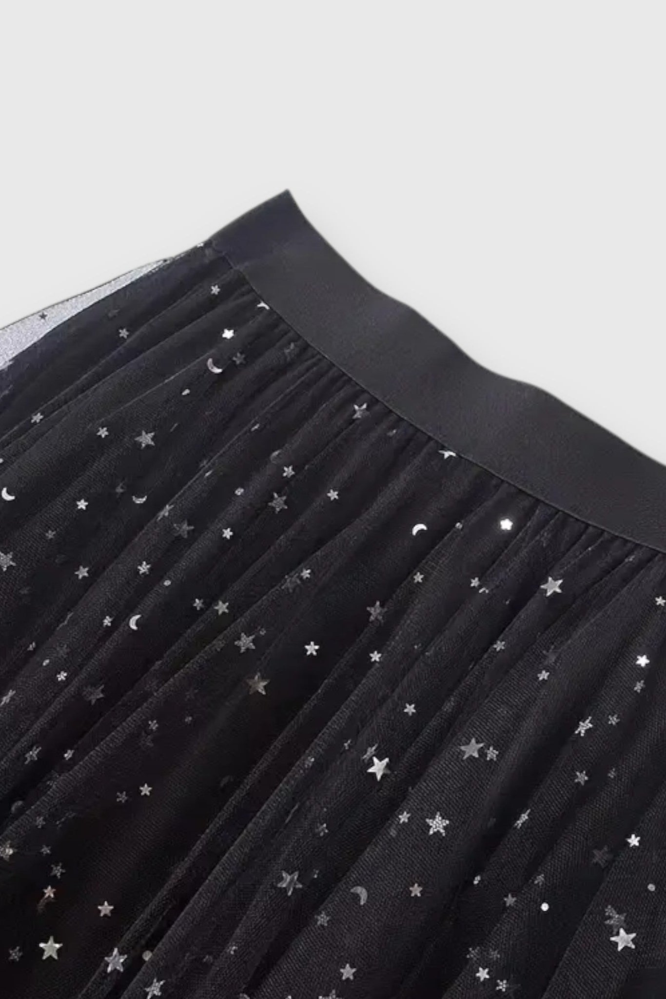 Jupe Colette en Sequins avec Ourlet Froncé et Taille Haute