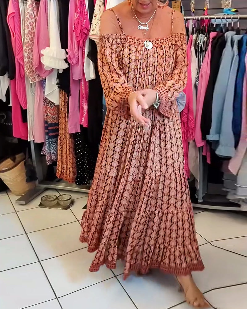 Robe Ample À Bretelles Style Bohème