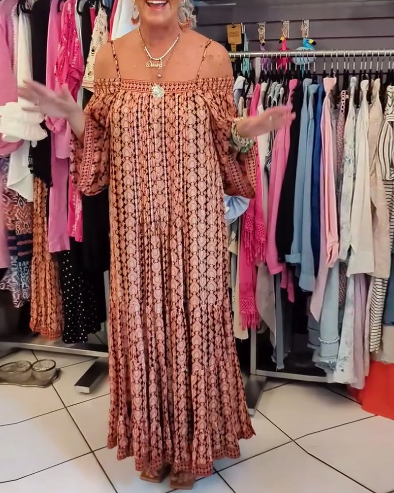 Robe Ample À Bretelles Style Bohème