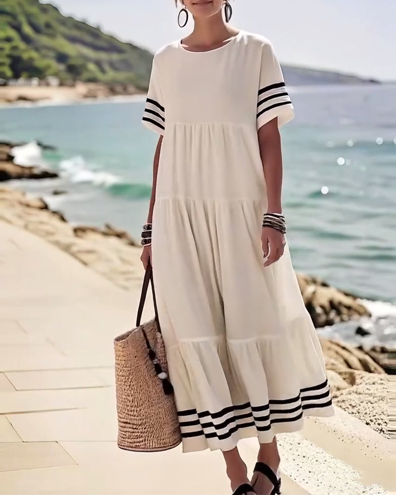 Robe Tendance Vacances Manches Courtes