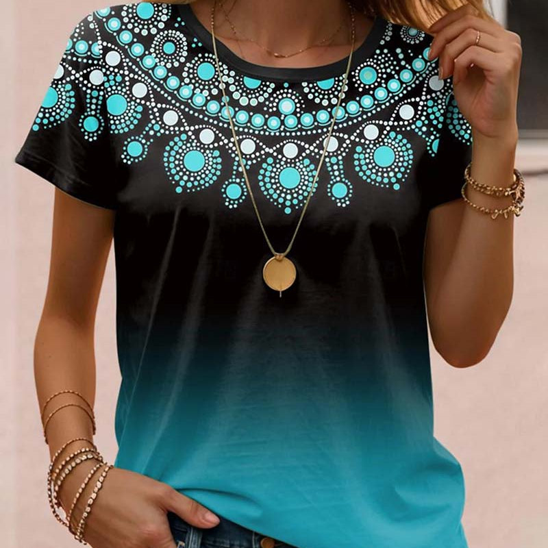 Blouse à imprimé dégradé et style décontracté