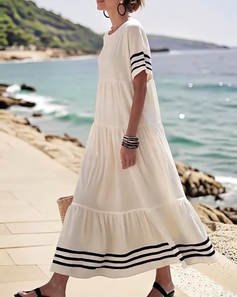 Robe Tendance Vacances Manches Courtes
