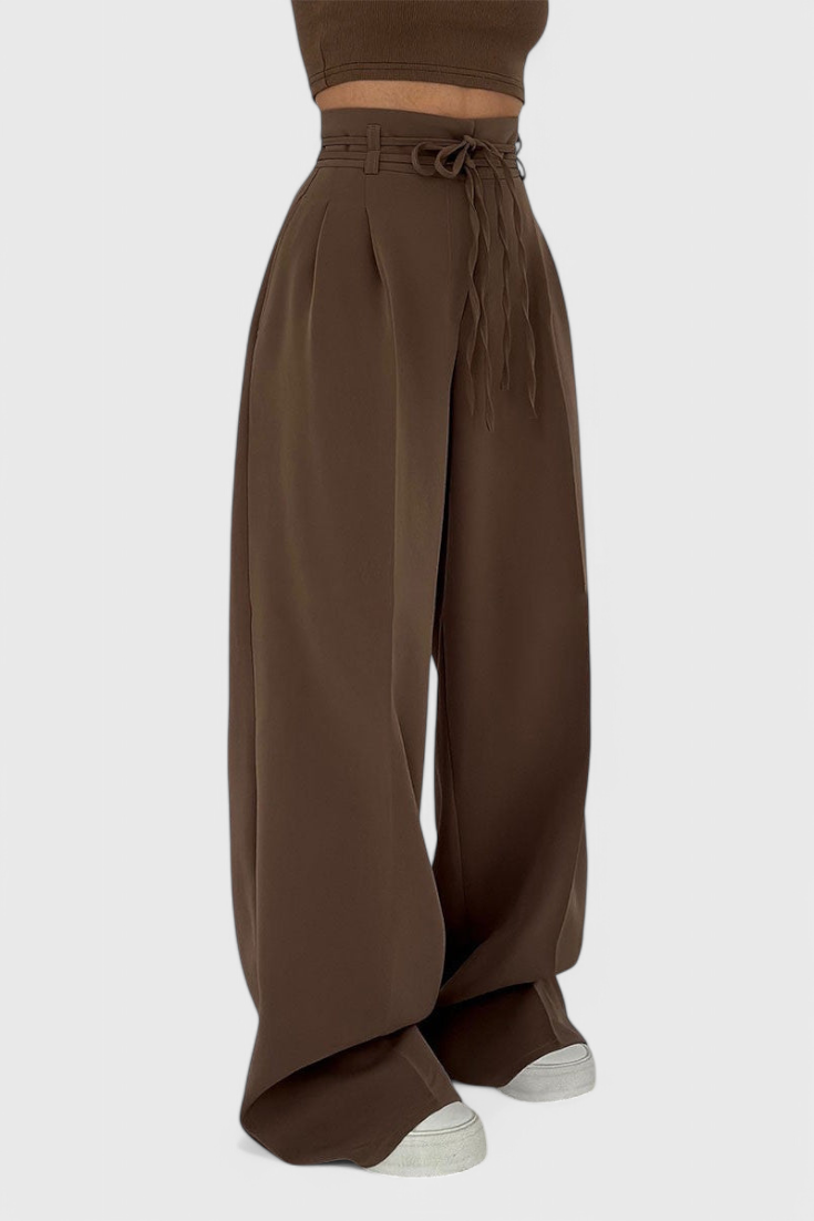 Sophie Pantalons à jambes larges avec cordons