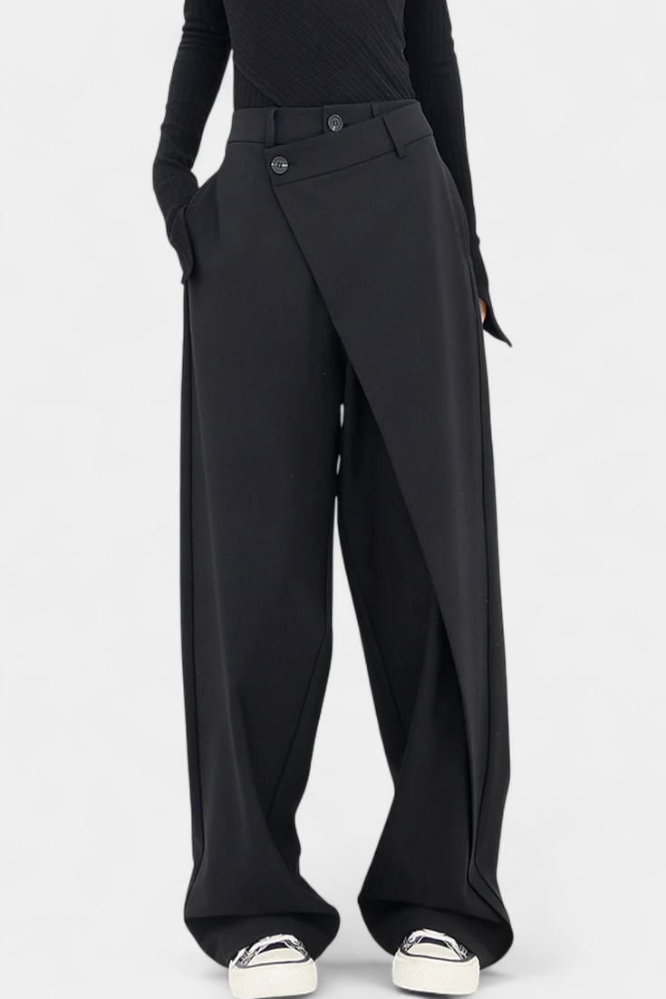 Pantalons Oaklyn Droits avec Drapé Moderne