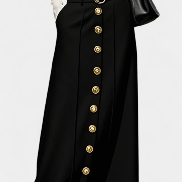 Jupe Ada à Boutons Ample avec Poches et Style Urbain