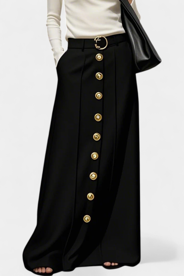 Jupe Ada à Boutons Ample avec Poches et Style Urbain