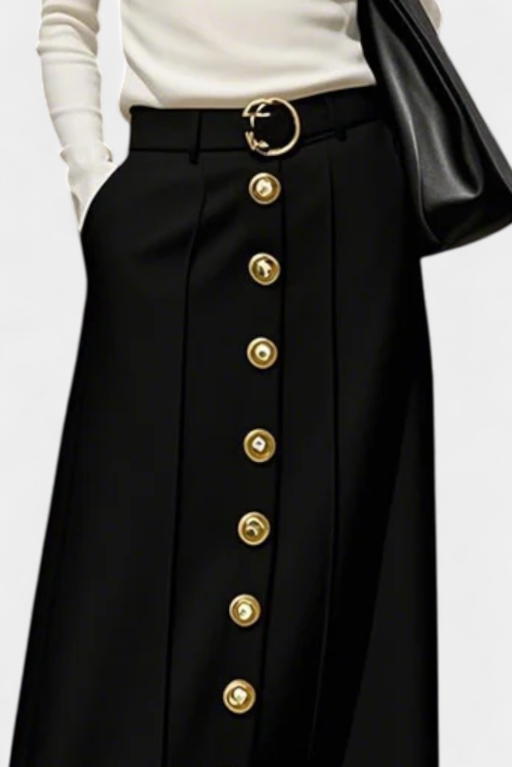 Jupe Ada à Boutons Ample avec Poches et Style Urbain