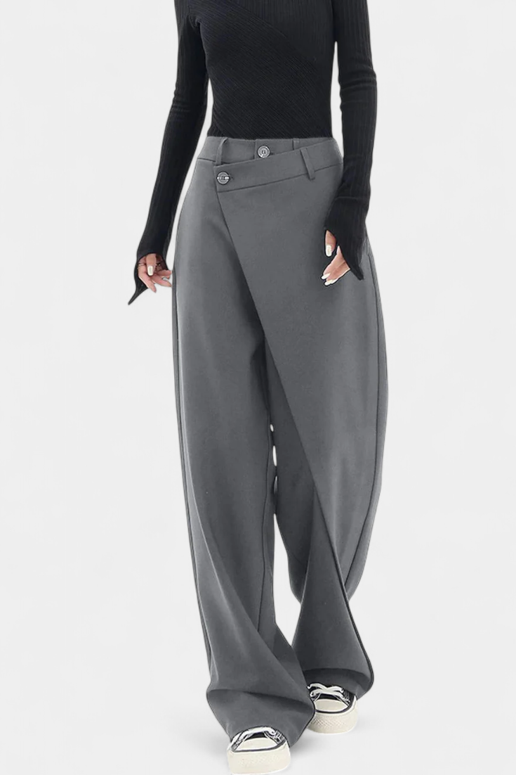 Pantalons Oaklyn Droits avec Drapé Moderne