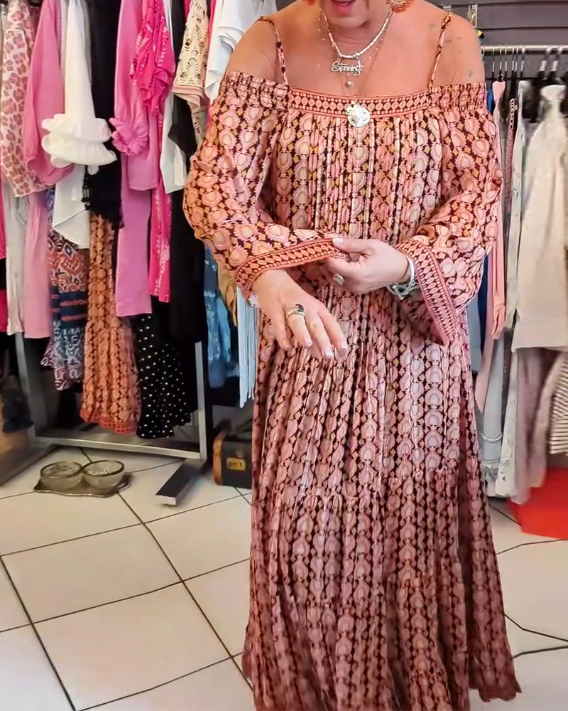 Robe Ample À Bretelles Style Bohème