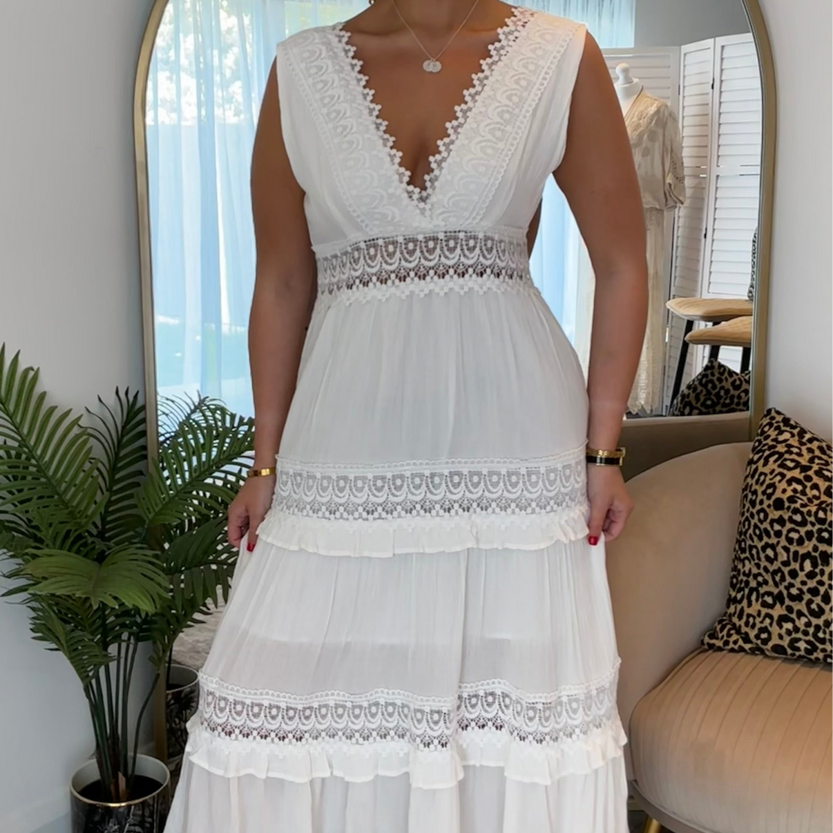 Clothilde – Robe d'été longue en dentelle crochet