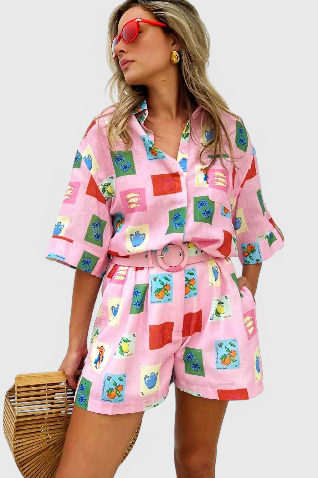 Paula Ensemble Imprimé Rose