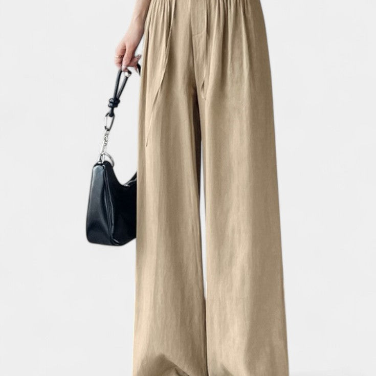 Ilyana Pantalons Taille Haute et Jambes Amples