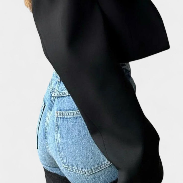 Jeans Mijie taille haute avec patchwork et jambe droite