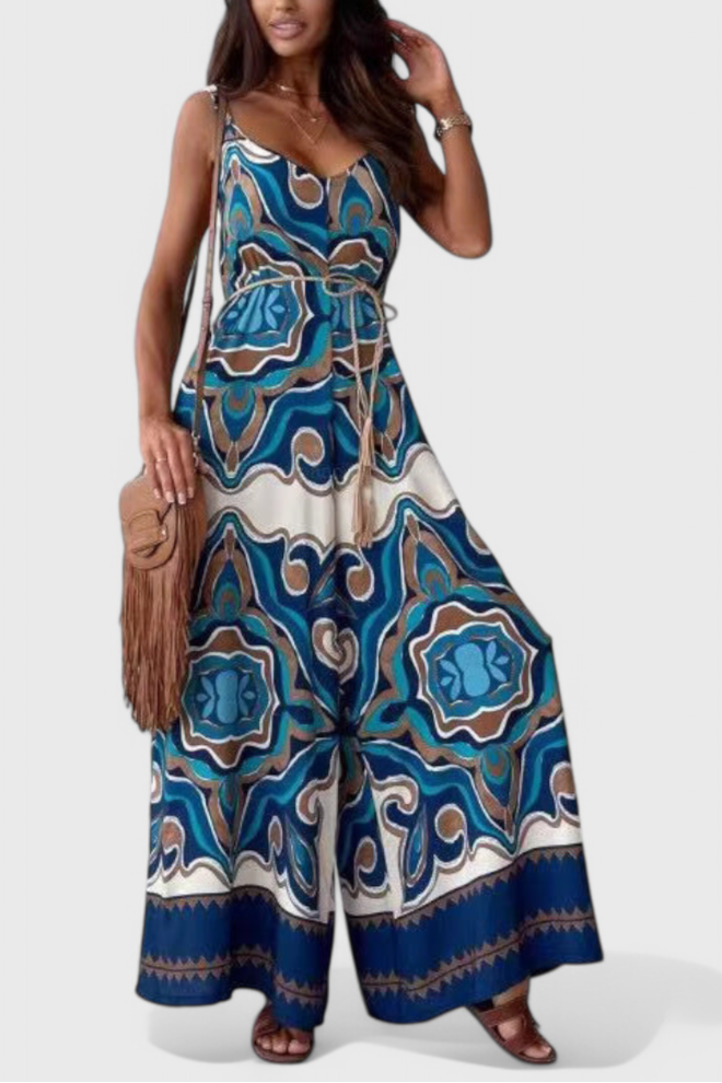 Gabriella Mono à Jambe Large avec Imprimé Audacieux