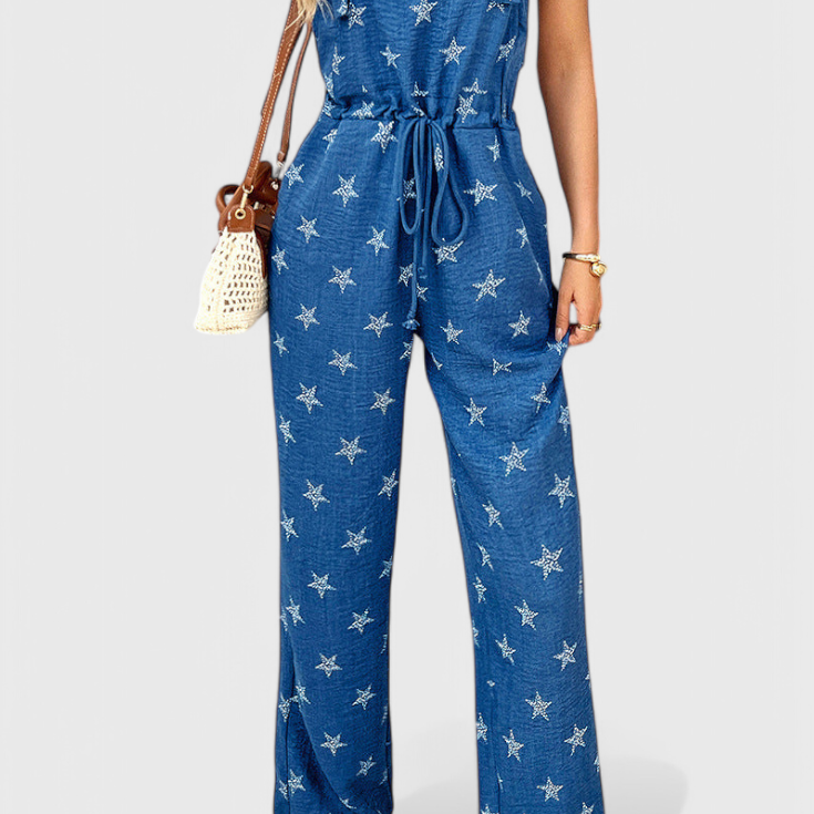 Bianca Mono Long Relaxé avec Imprimé d'Étoiles