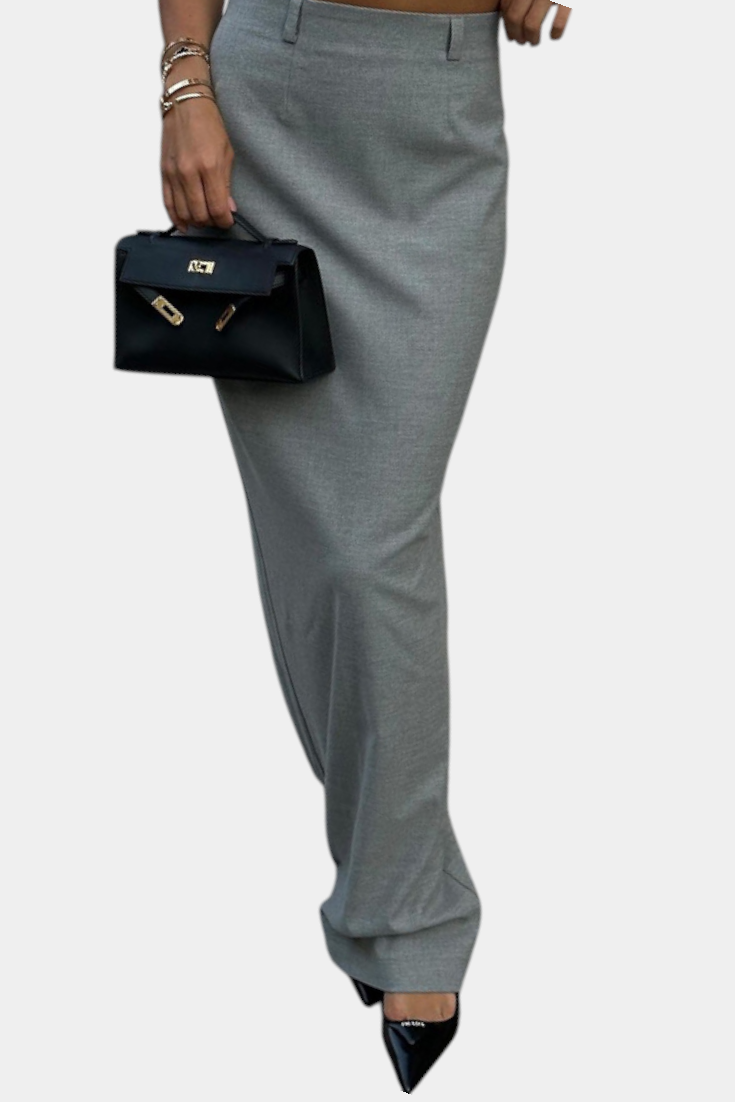 Jupe Sherrie Taille Haute avec Fente Arrière