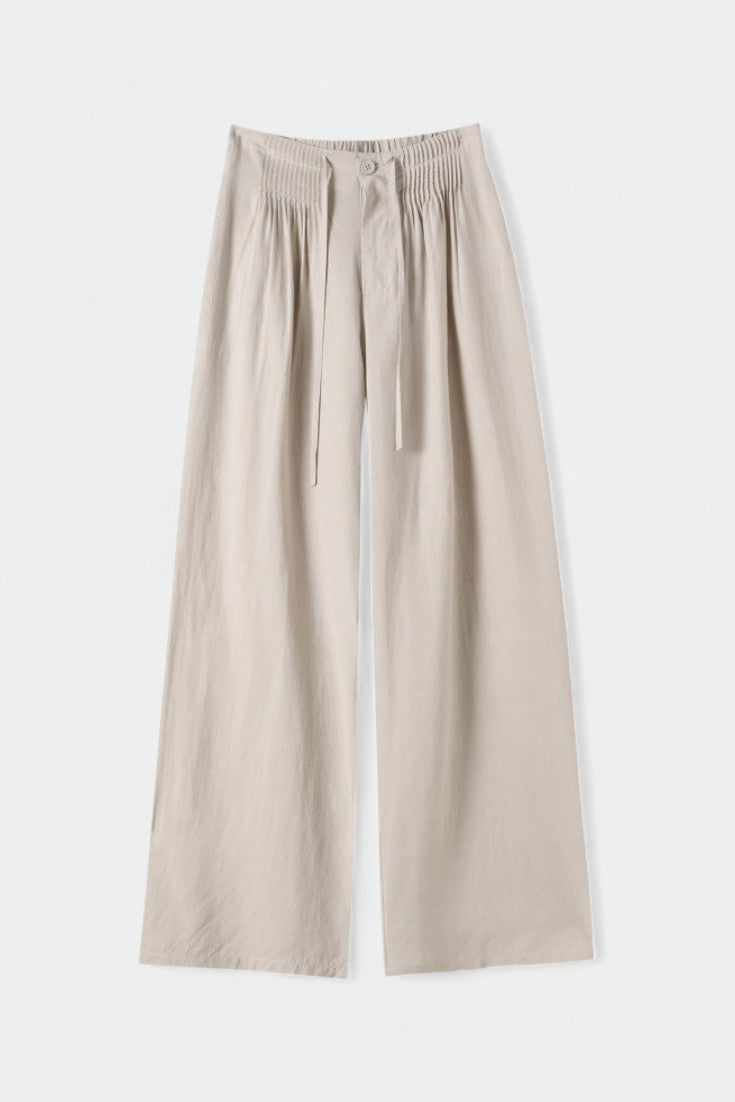 Ilyana Pantalons Taille Haute et Jambes Amples