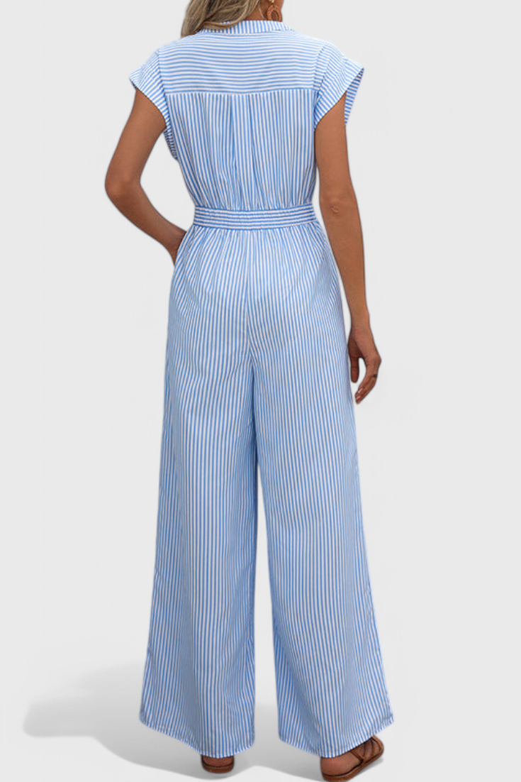 Inés Mono à Rayures à Jambes Larges