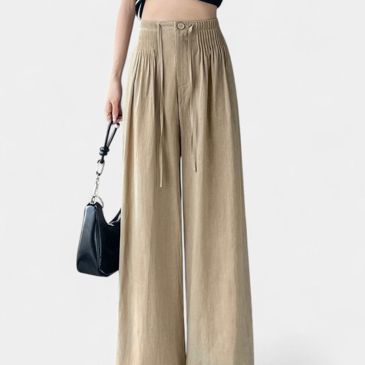 Ilyana Pantalons Taille Haute et Jambes Amples