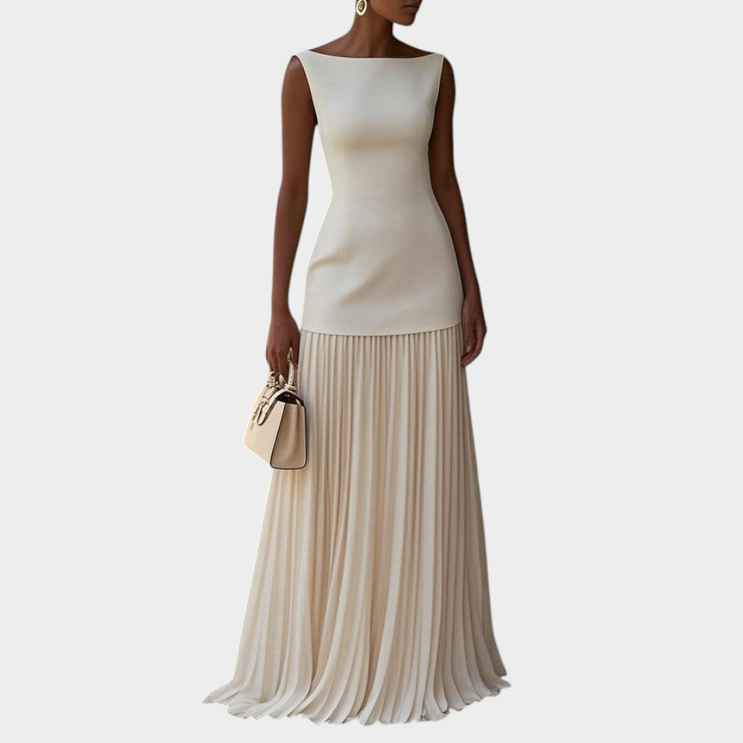 Klara™ | Robe Longue Plissée Sans Manches