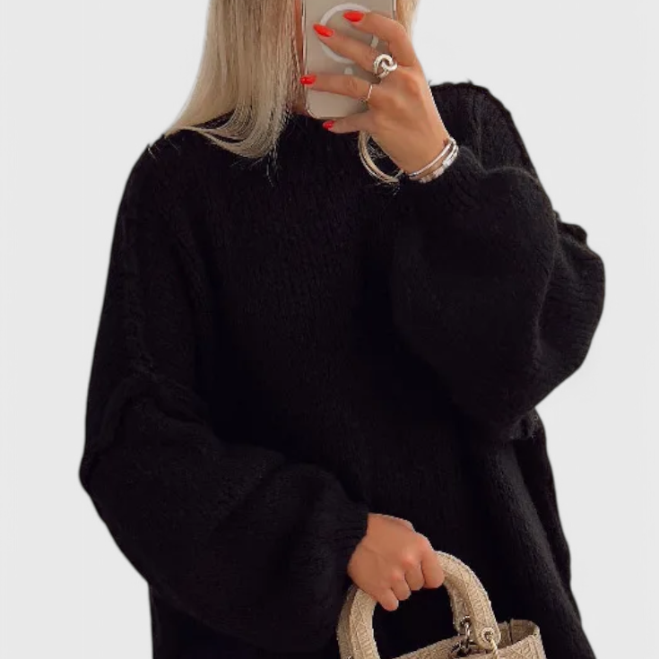 Cassia | Pull Oversized en Maille avec Manches Bouffantes