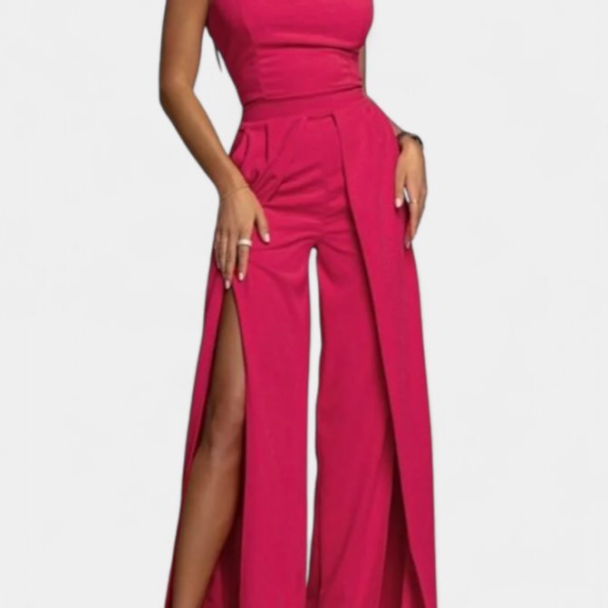 Monopiece Prescillia avec Bretelles Spaghetti et Jambes avec Fente