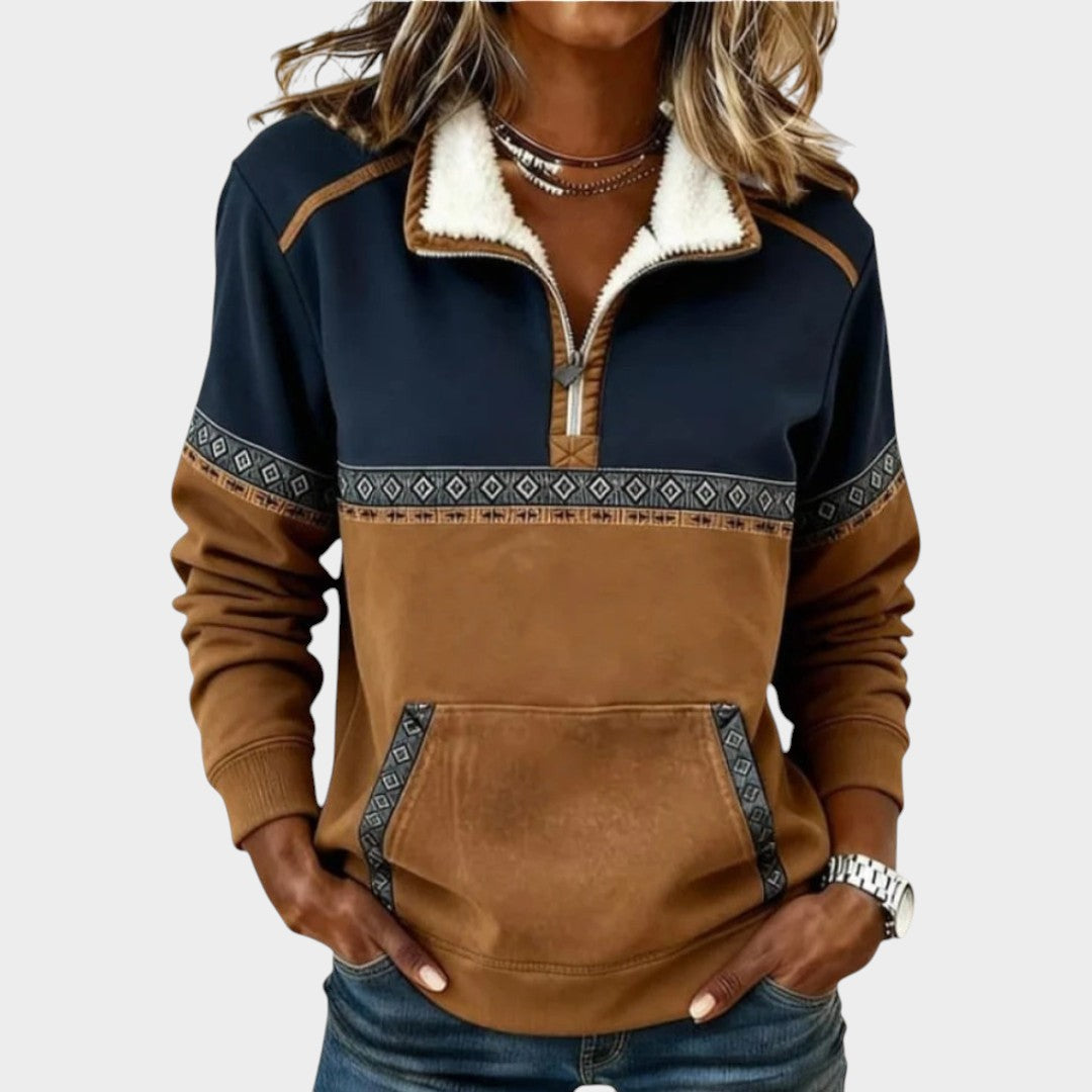 Rosa™ | Sweatshirt cosy avec demi-zip